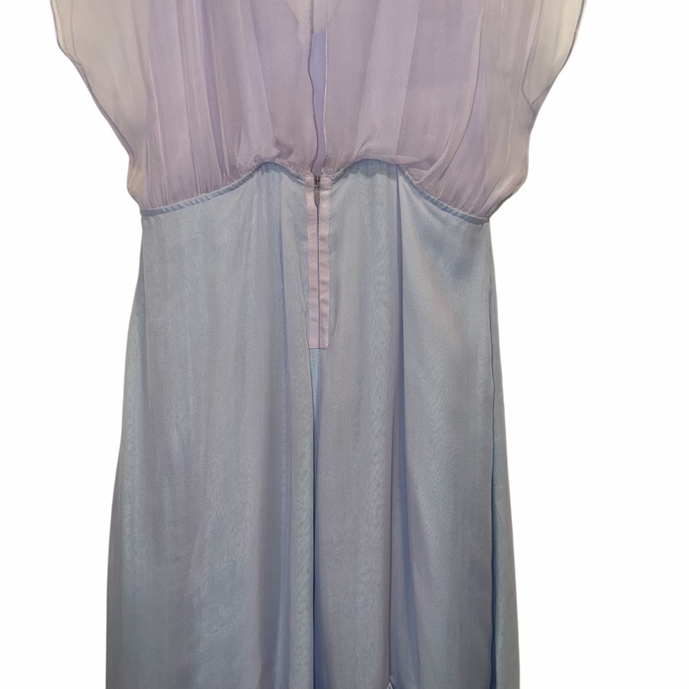 Emporio Armani Silk Chiffon Midi Dress Lavender Blue Colorblock IT40 US4 NWOT ⚪️ - Picture 8 of 12